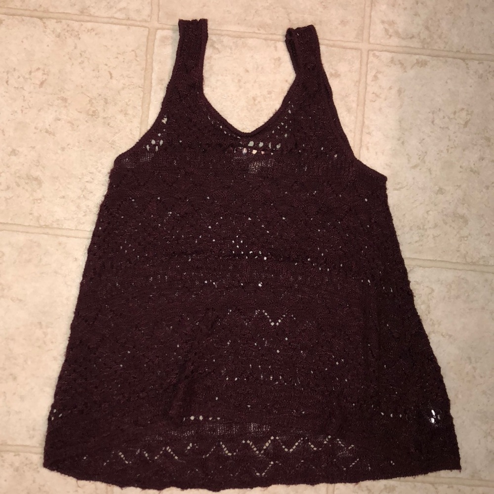 Red crocheted tank